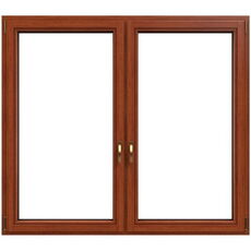 Houten kozijnen van grenen met lasuur donker eiken