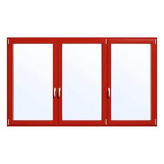 2-vleugelig aluminium kozijn in robijnrood