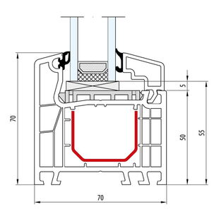 Aluplast IDEAL 4000 Festverglasung 70mm 140x02