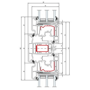 Aluplast IDEAL 4000 48mm Pfosten 84mm Fenster Classic-Line 77mm 140x41-140x27