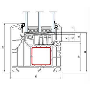 Aluplast IDEAL 8000 Festverglasung 80mm - 180x05