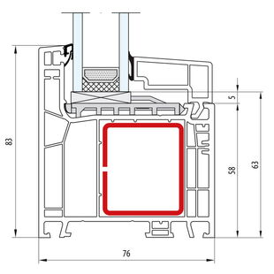 Aluplast IDEAL Neo Festverglasung 83mm 160x02