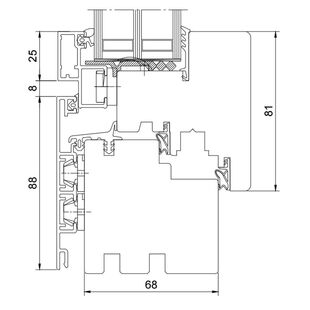 Duoline 68 Fenster mit ohne Falzschnitt Federprofil