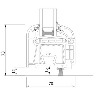 Drutex Iglo EXT Balkontür Schwelle mit Bürste Detailzeichnung - 50016