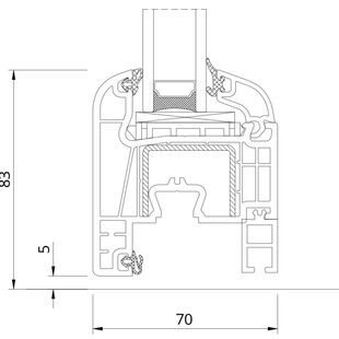 Drutex Iglo EXT Balkontür Schwelle ohne Detailzeichnung - 50016