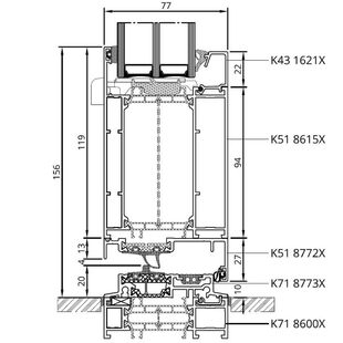 Drutex MB-86SI Tür nach innen Schwelle mit Rahmenverbreiterung