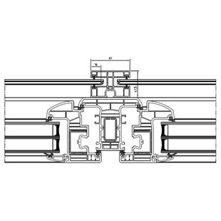 Beidseitige Führungsschiene für Aufsatzrollladen am Iglo Energy Profil
