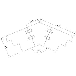 Drutex Softline 68 Eckkopplung 135° Rahmen PP68135 (PP135)