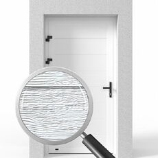 Garagentür von Krispol in Mittelsicken mit gemaserter Oberfläche (Woodgrain)