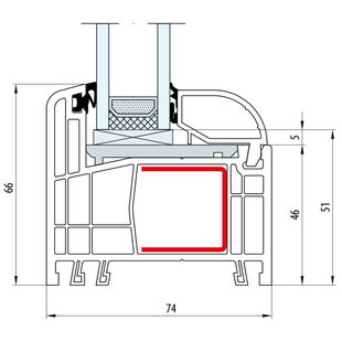 Gealan S 8000 Festverglasung 66mm - 8001