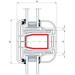 Gealan S 8000 - Pfosten 82mm - 8039