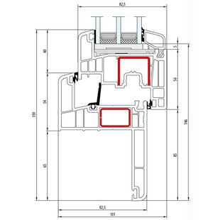 Gealan S 9000 Renovation Fenster Classic-Line 74mm Flosse 65mm STV - 6032 - 6079