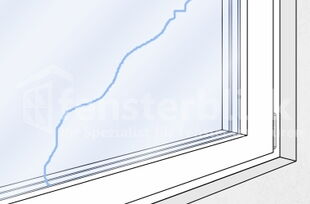 Glasbruch im Randbereich