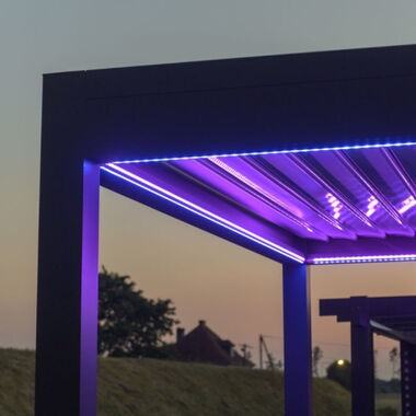 Pergola Anthrazit Garten LED Beleuchtung
