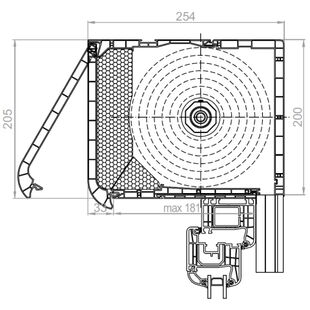 Aufsatzrollladen PMX mit Kastenhöhe 200mm mit Revision mit Griff