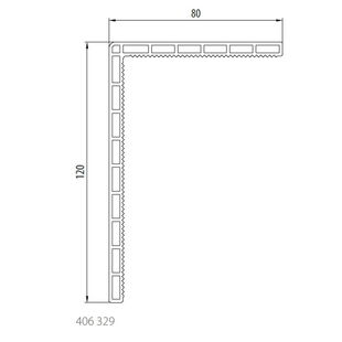 Salamander 406 329 hoekprofiel holle kamer 120mm 80mm