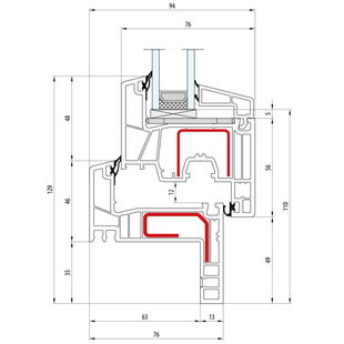 Salamander greenEvolution 76 AD Renovation Fenster CL Flosse 35 mm - 760017 761002