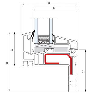 Salamander greenEvolution 76 MD Renovation Festverglasung Flosse 35 mm 760018