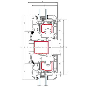 Salamander Fenster Round-Line 80 mm Pfosten 102 mm - 252 130 - 251 221