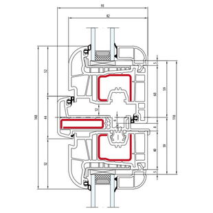 Salamander Fenster Round-Line 80 mm Stulp 44 mm - 256 020 - 251 221