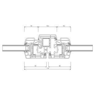 Schüco CT-70 AS Stulp 70 mm Fenster Rondo 83mm - 9701-8867