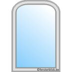 Fenstertyp Korbbogenfenster 1-flügelig festverglast im Fensterrahmen