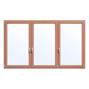 2-vleugelig aluminium kozijn in beige-rood