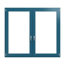 2-delige aluminium ramen in azuurblauw