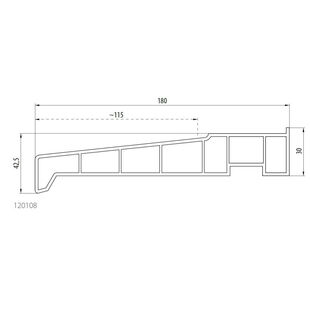 Aluplast 120108 - Fensterbank - 115mm - außen