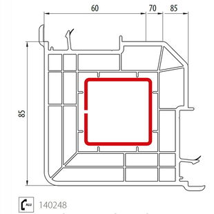 Aluplast 140248 - Eckkopplung - 90 Grad