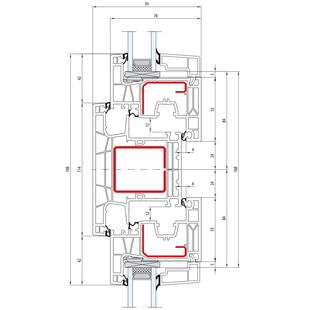 Aluplast IDEAL Neo MD Pfosten 114mm Fenster 75mm 160x46 160x20