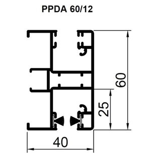 Aufsatzrollladen Führungsschiene PPDA 60mm