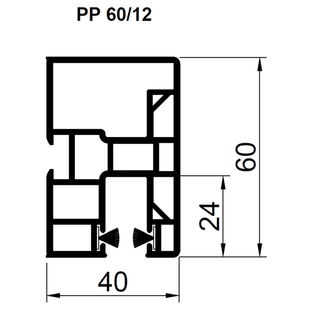 Aufsatzrollladen Führungsschiene PP 60mm