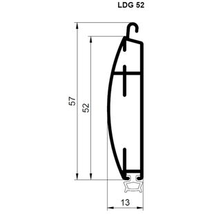 Vorbaurollladen Endleiste LDG 52mm