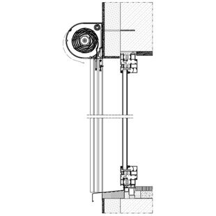 Vorbaurollladen SKO-P MKT Einbaubeispiel 3 auf Mauerwerk in der Laibung