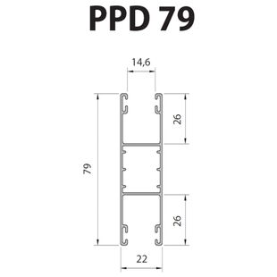 Vorbaurollladen Führungsschiene 79mm PPD doppelt