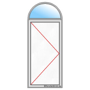 Haustür mit Rundbogen Oberlicht Schamtisch