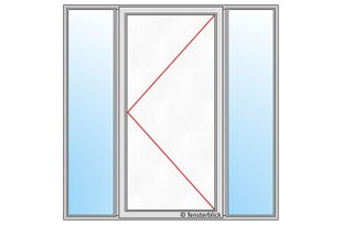 Tür mit Seitenteilen technische Zeichnung