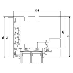 Drutex Duoline 88 Festverglasung oben