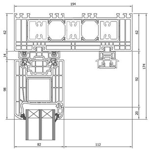 Drutex Iglo HS Tür Rahmen mit Fest Flügel oben Detail