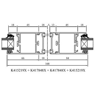 Drutex MB 45 Schwingtür Flügel Treffpunkt