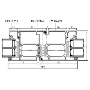 Drutex MB-86Si Tür nach innen Stulptür Detailzeichnung
