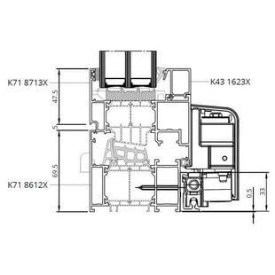 Drutex MB-86SI Parallel-Schiebe-Kipp-Tür Unten Detail