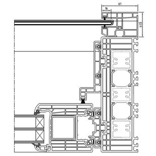 Führungsschiene einseitig am IGLO HS Profil Tür innen