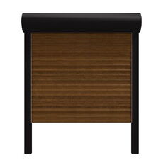 Vorbaurollladen Rund Schwarzbraun mit Nussbaum Panzer