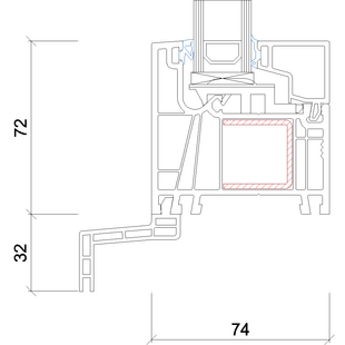 2209- Fensterbankprofil- 32 mm