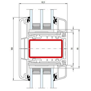 Gealan S 9000 - Pfosten 108mm - 6054