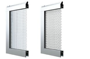 Industrie-Sektionaltor von Krispol mit Paneel aus Glas und Gitter aus Aluminium