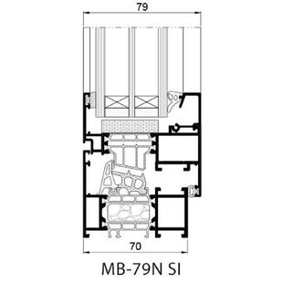 Aluminium kozijn Aluprof MB-79N SI Doorsnede