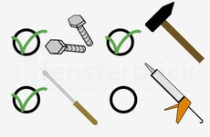 Einbau Werkzeuge und Materialien überprüfen